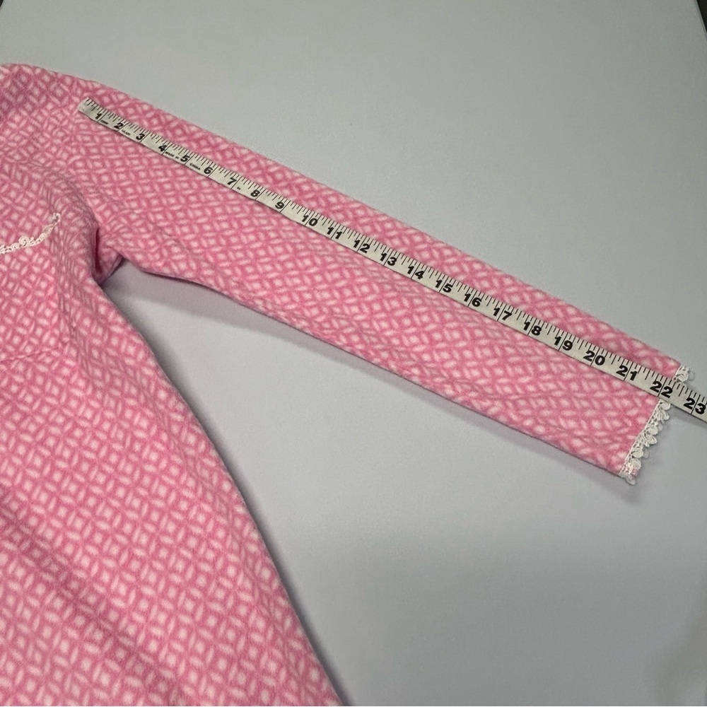Eileen‎ West Nightgown Size XS Long Sleeve Fleece Pink Lace Cottagecore Modest - Picture 8 of 10